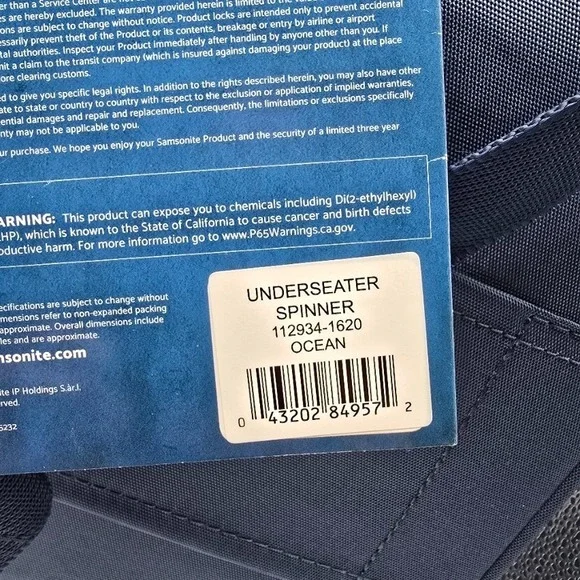Samsonite Underseat Carry-On Spinner Luggage USB Port Blue One Size Travel
